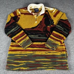 VSTR Jacket Mens XL Fleece Shirt Jacket Mountain Scene Graphic